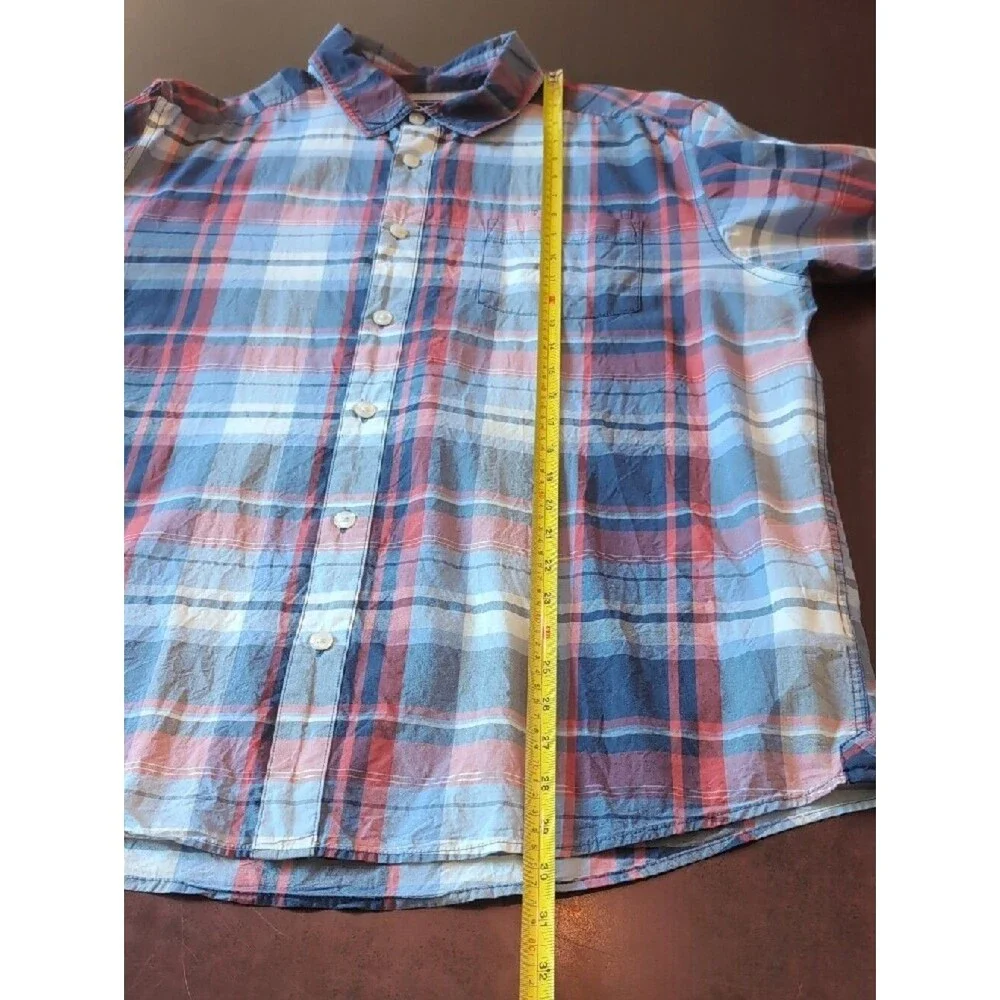 The NorthFace | Plaid Long-Sleeve Button Down Shirt | Blue, Red, Grey, White | L